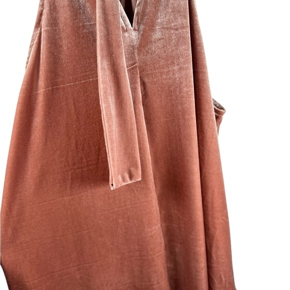 Gipson Women's light pink velvet blouse with bow at the back of the neck, size L - Picture 9 of 13